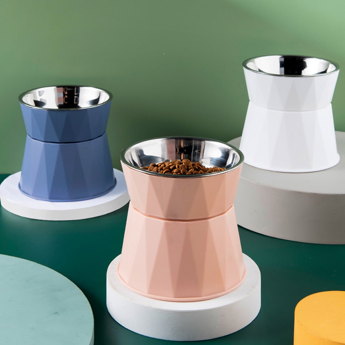 Dog Bowl Raised Cat Food Water Bowls with Detachable Elevated Stand Pet Stainless Steel Feeder Bowl No-Spill Anti Slip