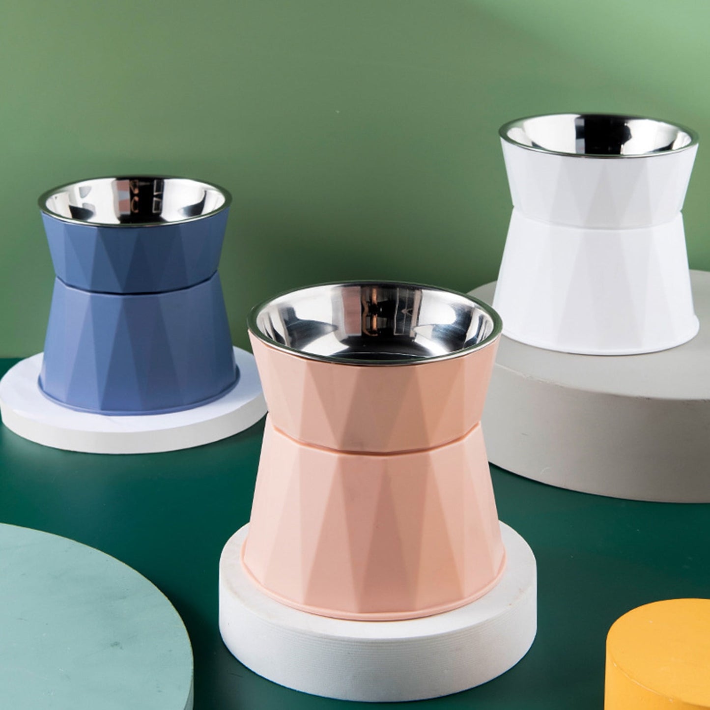 Dog Bowl Raised Cat Food Water Bowls with Detachable Elevated Stand Pet Stainless Steel Feeder Bowl No-Spill Anti Slip