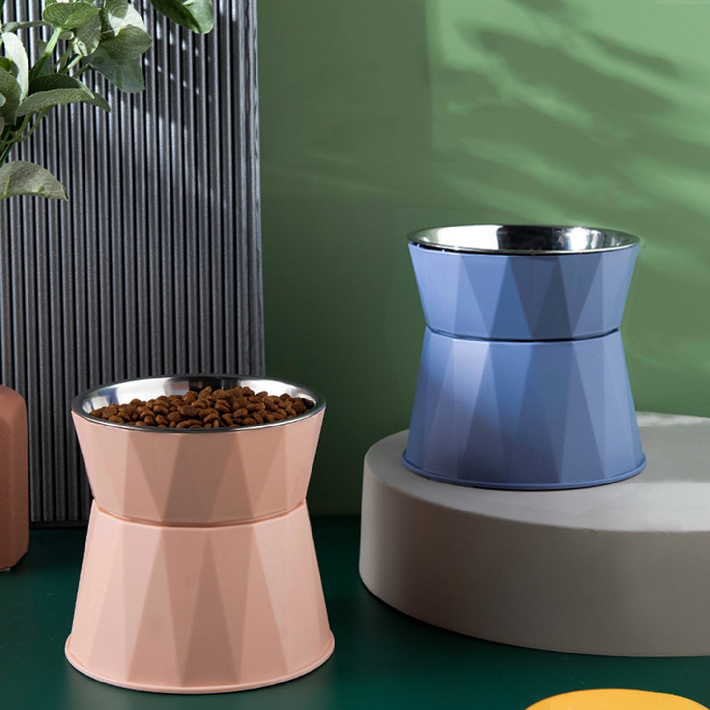 Dog Bowl Raised Cat Food Water Bowls with Detachable Elevated Stand Pet Stainless Steel Feeder Bowl No-Spill Anti Slip