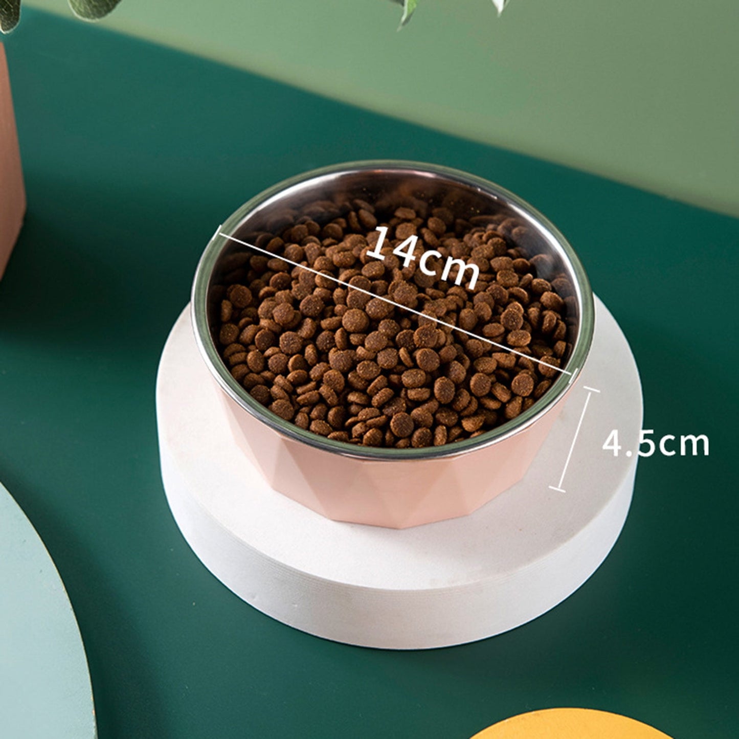 Dog Bowl Raised Cat Food Water Bowls with Detachable Elevated Stand Pet Stainless Steel Feeder Bowl No-Spill Anti Slip