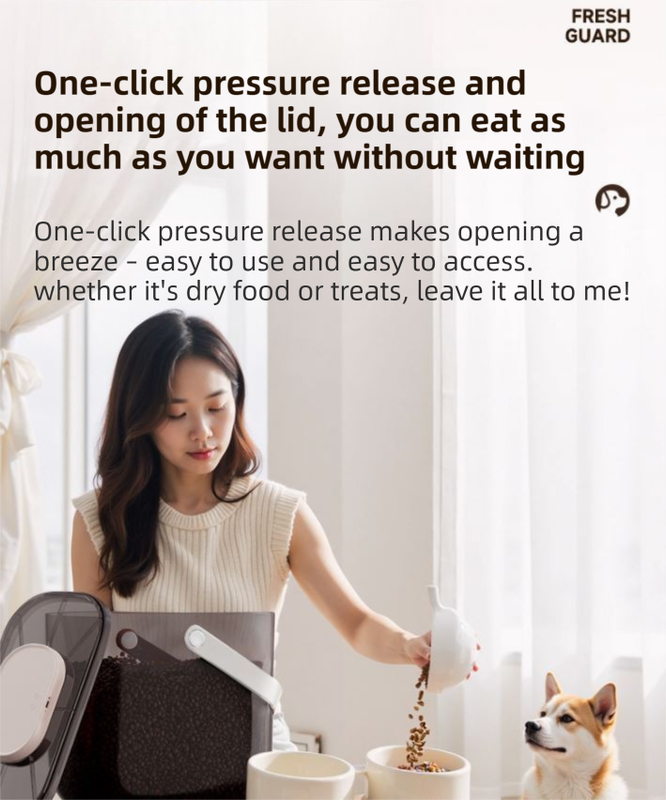 10L Smart Vacuum Pet Food Storage Container - Moisture & Insect Proof, Constant Pressure Paws-Keep-Fresh